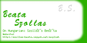 beata szollas business card